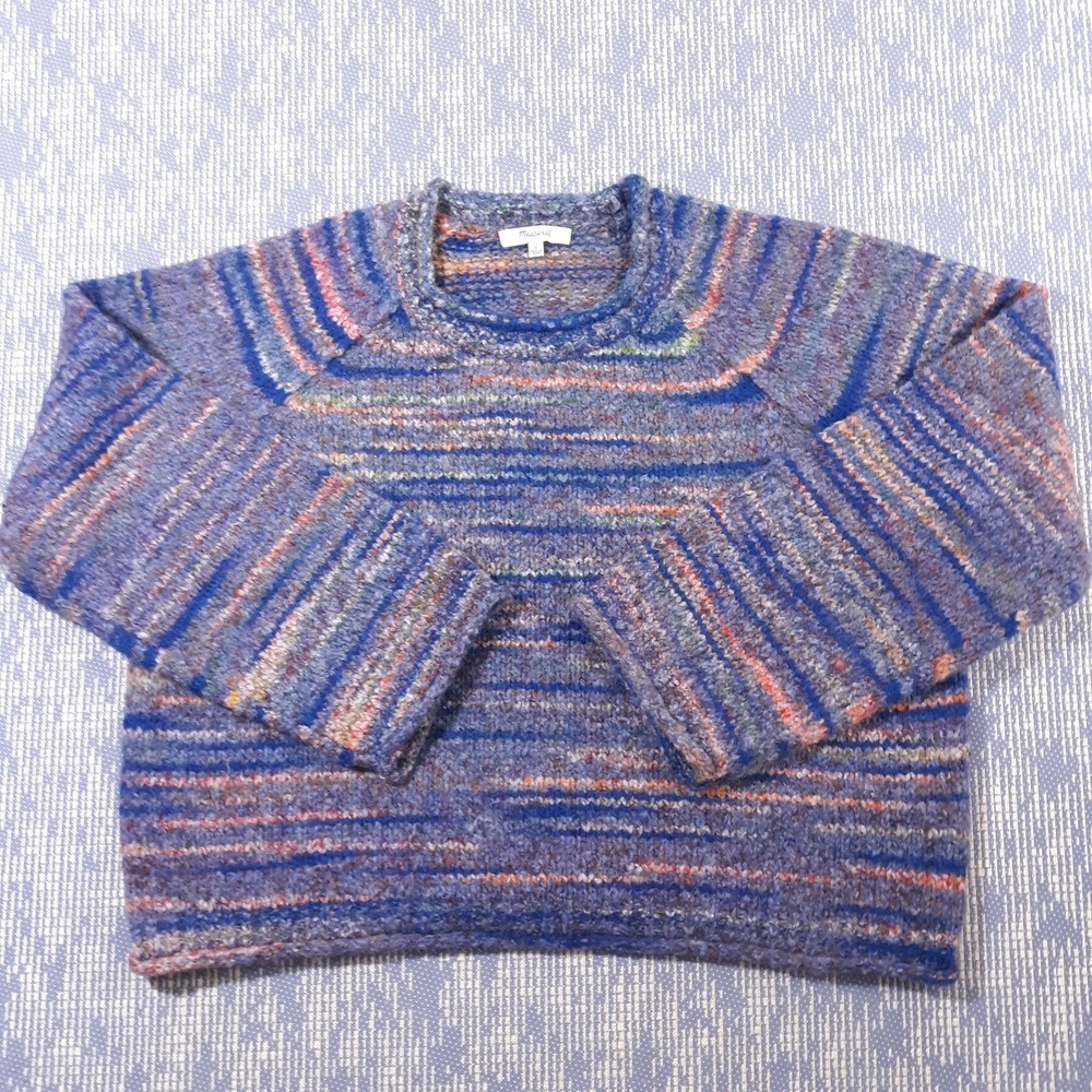 Madewell Sweater Womens Size Large Wool Blend Knit Pullover Crochet Multicolor